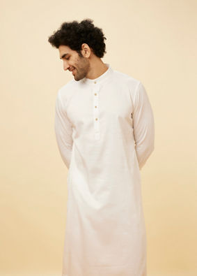 alt message - Manyavar Men Soft Cream Classic Bandhgala Kurta Set image number 0